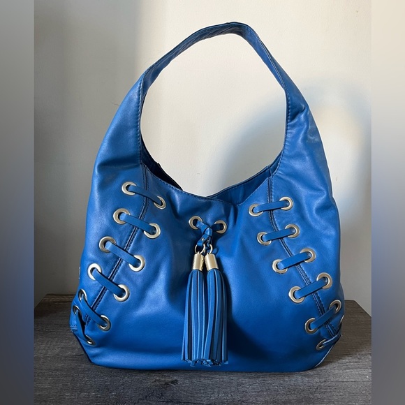 Michael Kors Blue Leather Hobo Bag - Picture 1 of 15